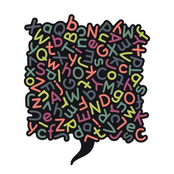 Burbuja colorida del discurso del alfabeto mixto — Archivo Imágenes Vectoriales