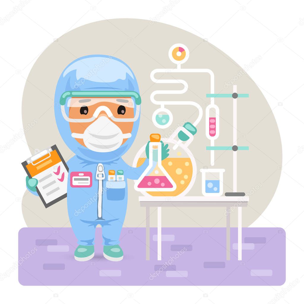 Cartoon Medical Chemist