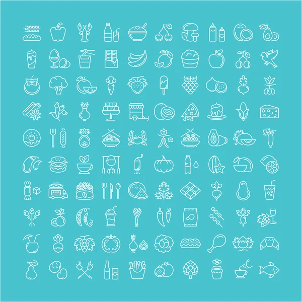 Set Line Iconos Alimentos — Archivo Imágenes Vectoriales