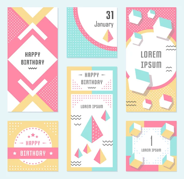 Vector Set geometrische patroon, Flyers en Banners — Stockvector