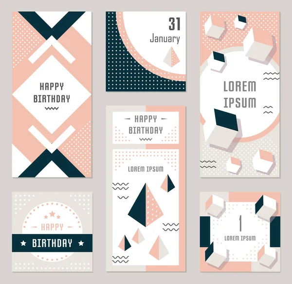 Vector Set geometrische patroon, Flyers en Banners — Stockvector