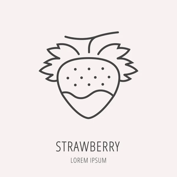 Vector Simple Logo Template Strawberry — Stock Vector