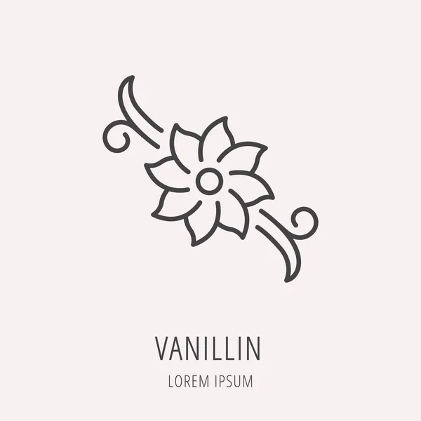 Vector Simple Logo Template Vanillin — Stock Vector