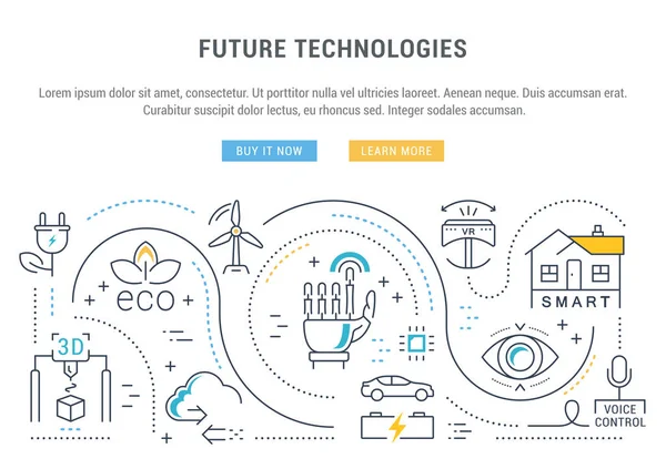 Site Web Bannière et page d'atterrissage Technologies futures — Image vectorielle