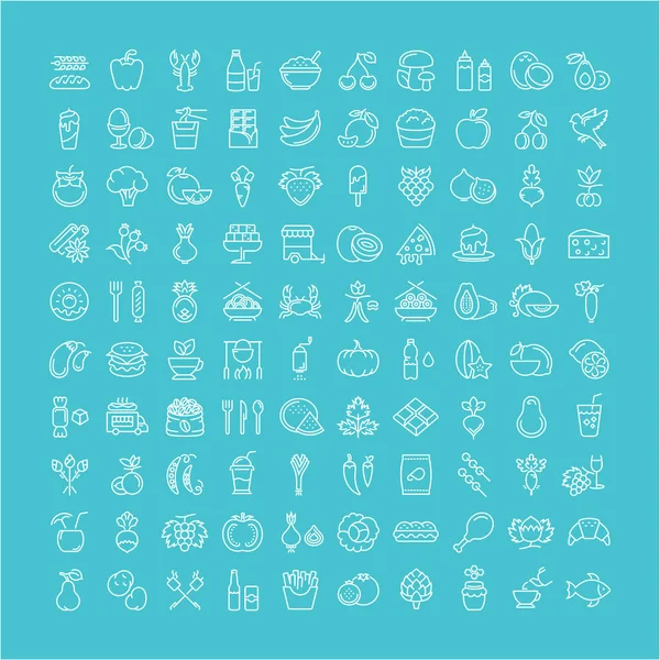 Set Line Iconos Alimentos — Vector de stock