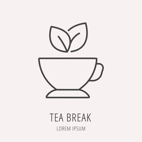 Vector Simple Logo Template Tea Break — Stock Vector