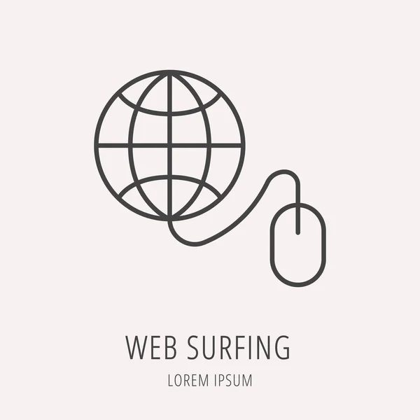 Vektor Templat Logo Sederhana Surfing Web - Stok Vektor