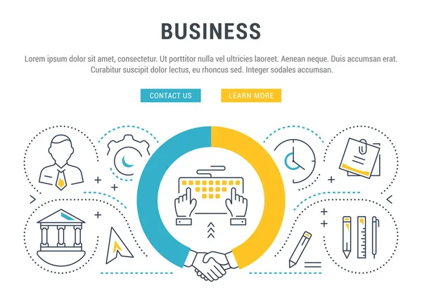 ウェブサイトのバナーやランディング ページのビジネス — ストックベクタ