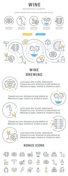 Site Bannière et page d'accueil Vin — Image vectorielle