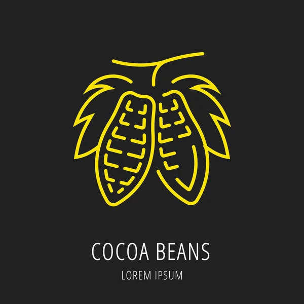 Vector Simple Logo Template Cocoa Beans — Stock Vector