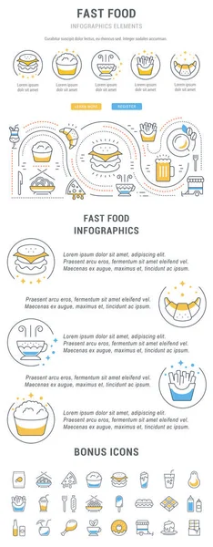 Situs web Banner and Landing Page Fast Food - Stok Vektor