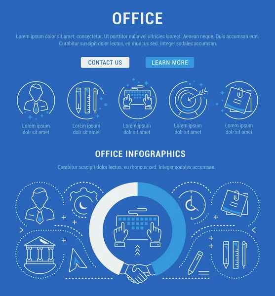 Honlap Banner és leszállás oldal Office — Stock Vector