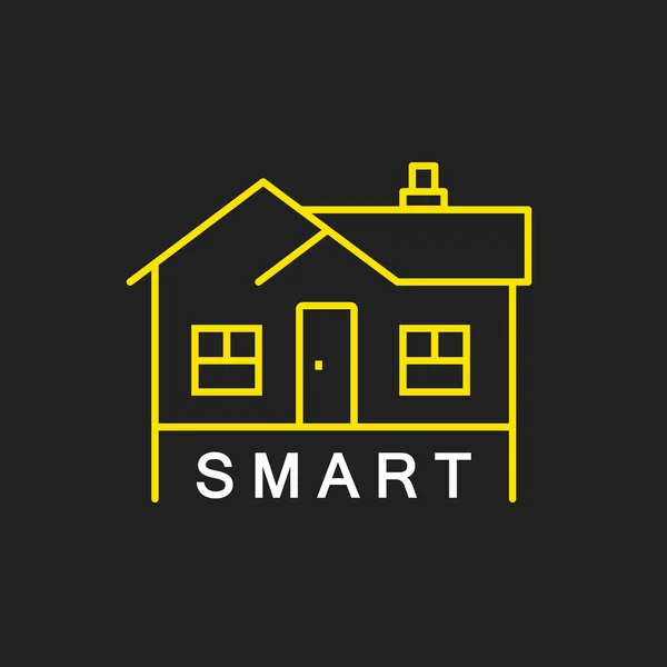 Vector Simple Logo Template Smart House — Stock Vector