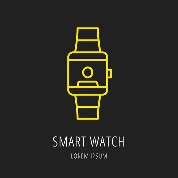 Διάνυσμα απλό λογότυπο πρότυπο έξυπνο ρολόι — Διανυσματικό Αρχείο