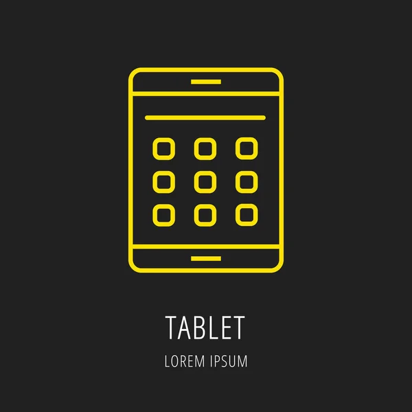 Wektor Logo prosty szablon Tablet — Wektor stockowy