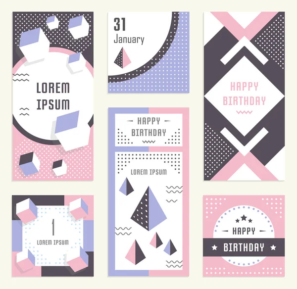 Banner van de website en de Landing pagina Happy Birthday — Stockvector