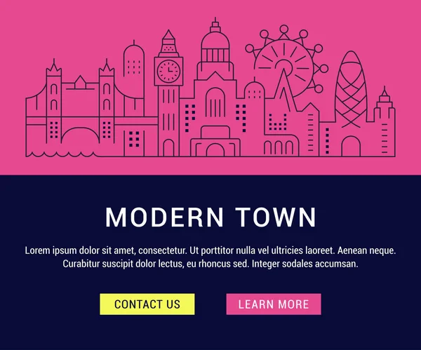 Banner na stronie internetowej i lądowania stronę nowoczesnego miasta — Wektor stockowy