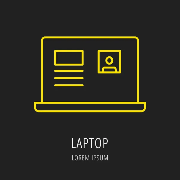 Vektor einfache Logo-Vorlage Laptop — Stockvektor
