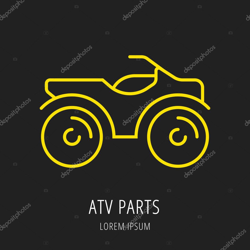 Logo or label atv. Line style logotype template. Easy to use business template. Vector abstract logo or emblem.