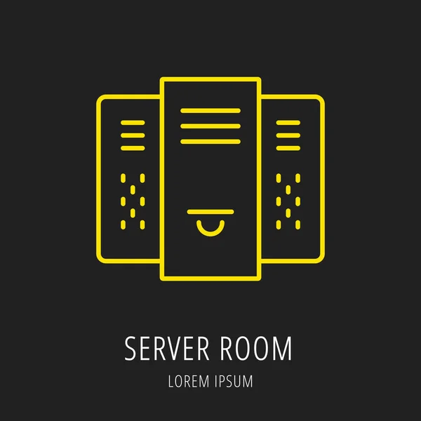 Sala server modello logo semplice vettoriale — Vettoriale Stock