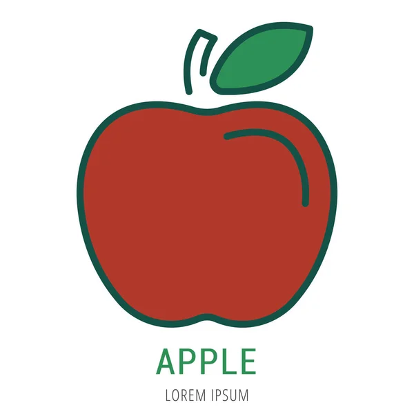 ベクトルのシンプルなロゴのテンプレートのアップル — ストックベクタ