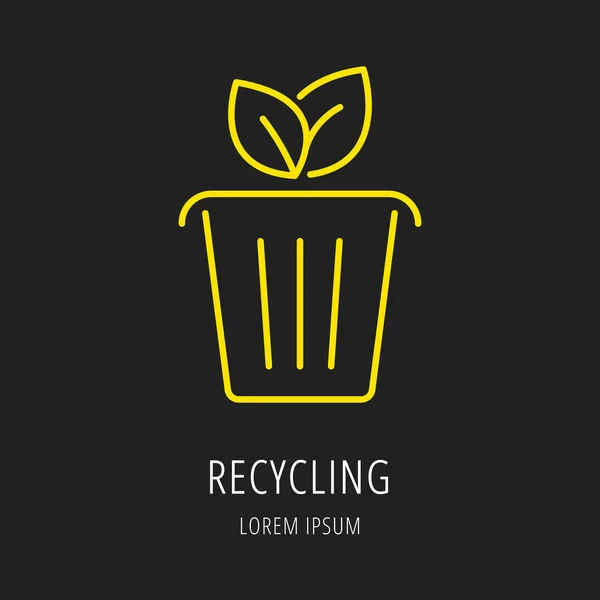 Vector Simple Logo Plantilla Reciclaje — Vector de stock