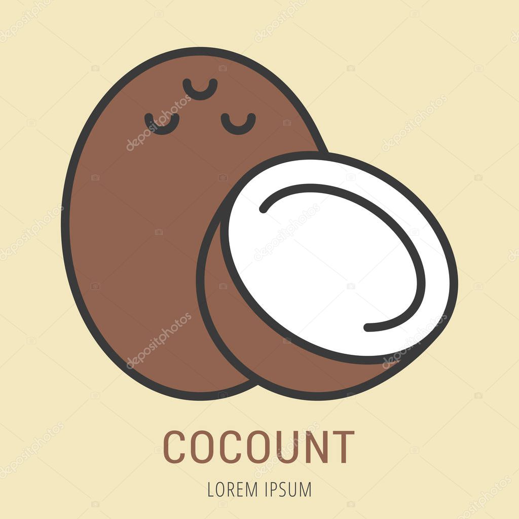 Logo or label cocount. Line style logotype. Easy to use cocount template. Vector abstract sign or emblem.