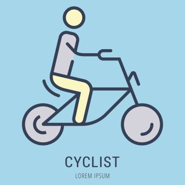 Vektör basit Logo şablonu bisikletçi