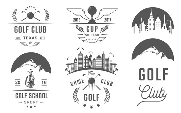 Golf Logo, etiketleri ve Amblemler — Stok Vektör