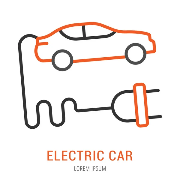 Vector simpel Logo sjabloon elektrische auto — Stockvector