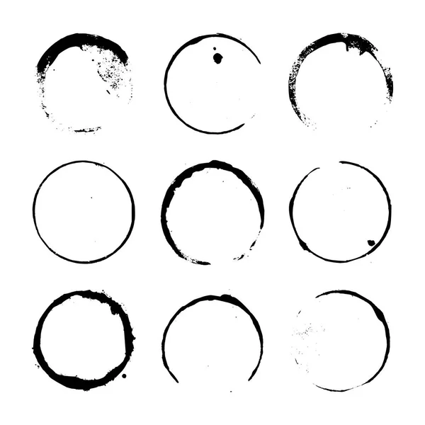 Conjunto de elementos vectoriales de círculo de pintura grunge — Vector de stock