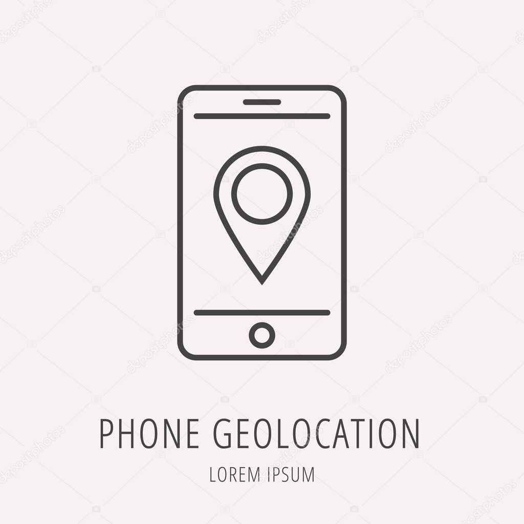 Vector Simple Logo Template Phone Geolocation 