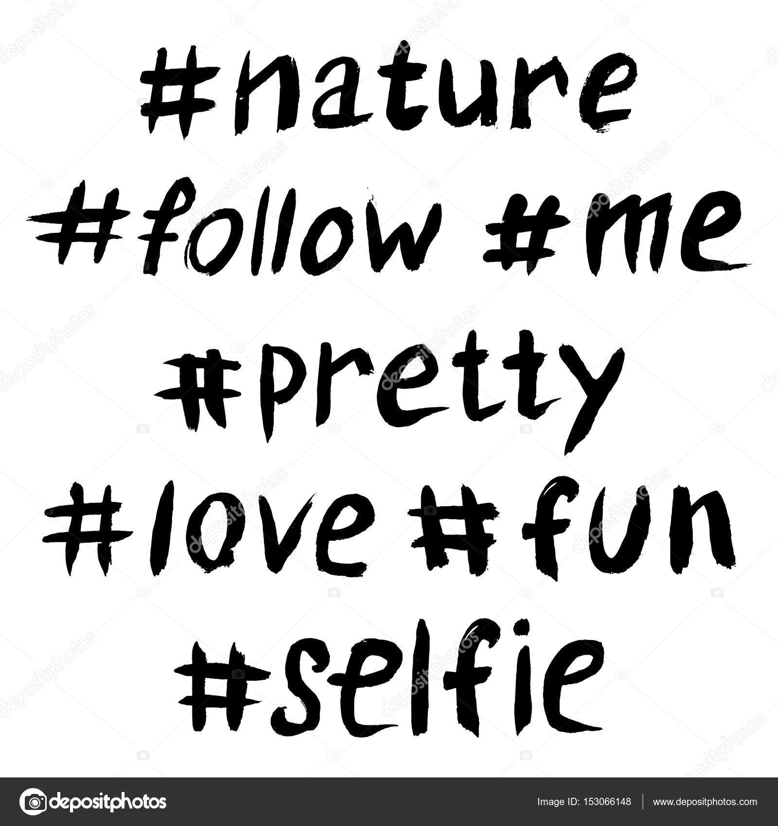 Set of Black Hashtags on White Background Stock Vector Image by