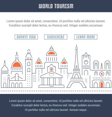 Web sitesi Banner ve açılış sayfası dünya turizm