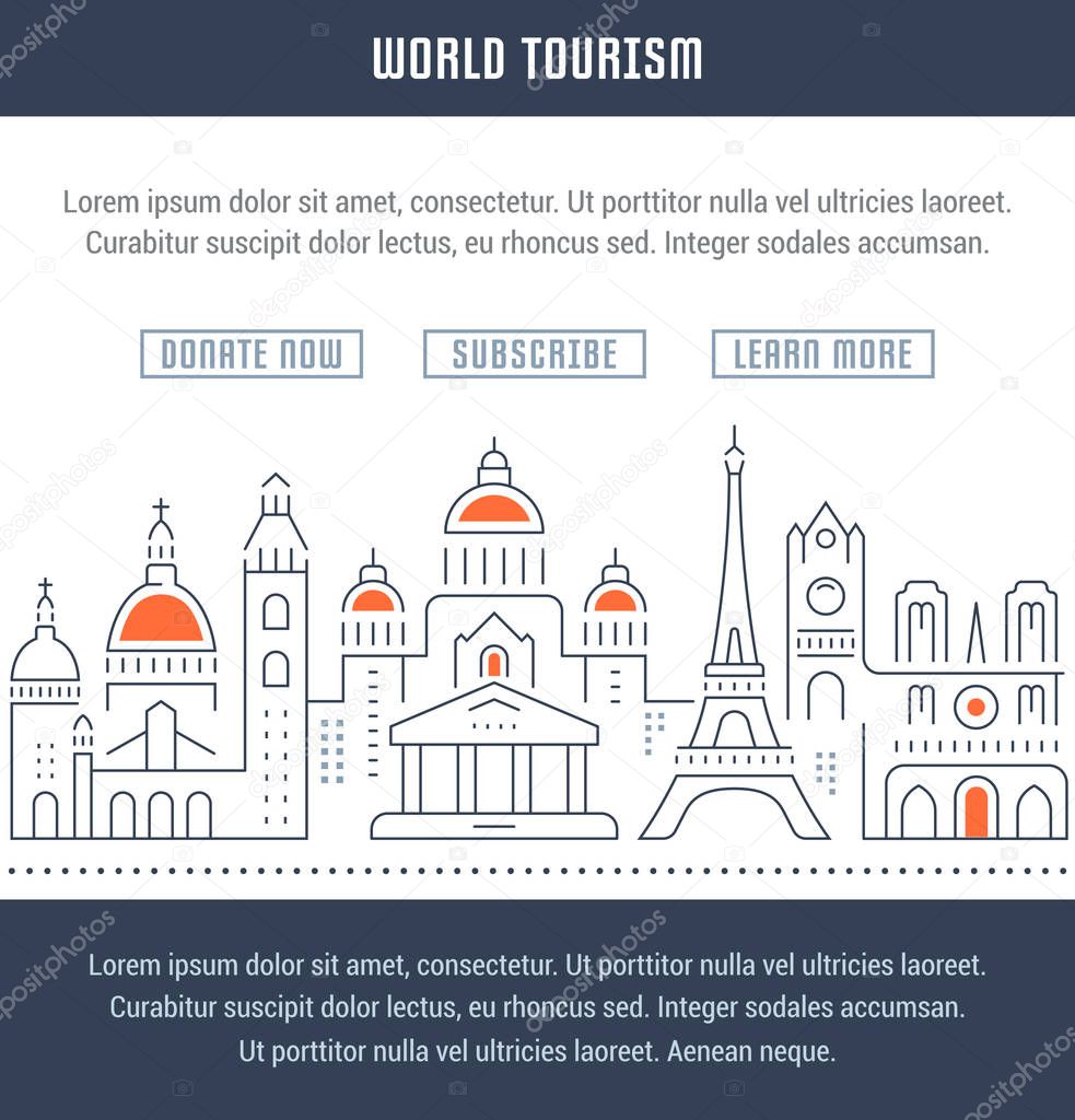Website Banner and Landing Page World Tourism