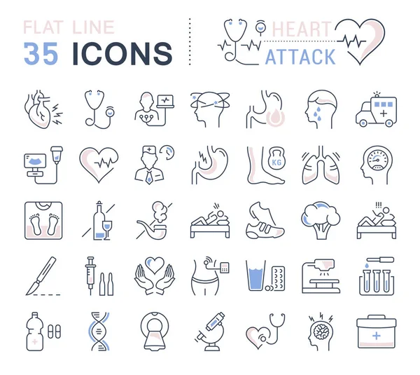 Nastavit vektor rovinu ikony infarkt — Stockový vektor