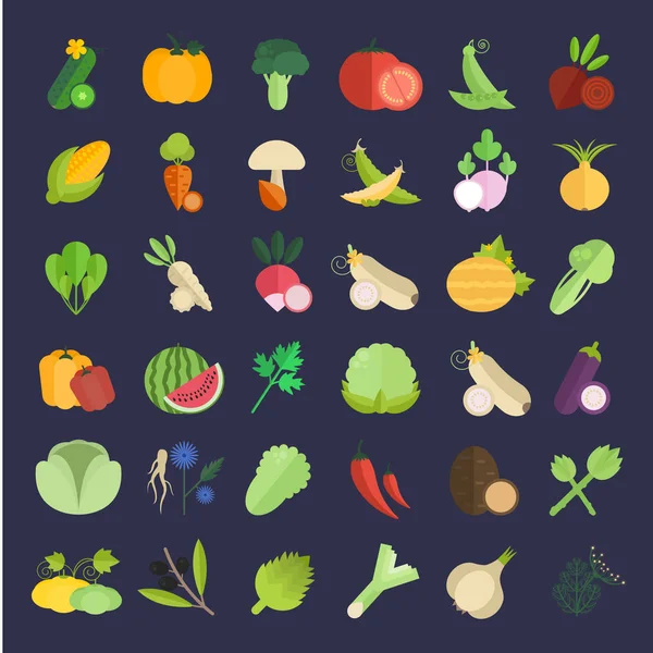 Set Vector Illustration of Vegetables — Stock Vector