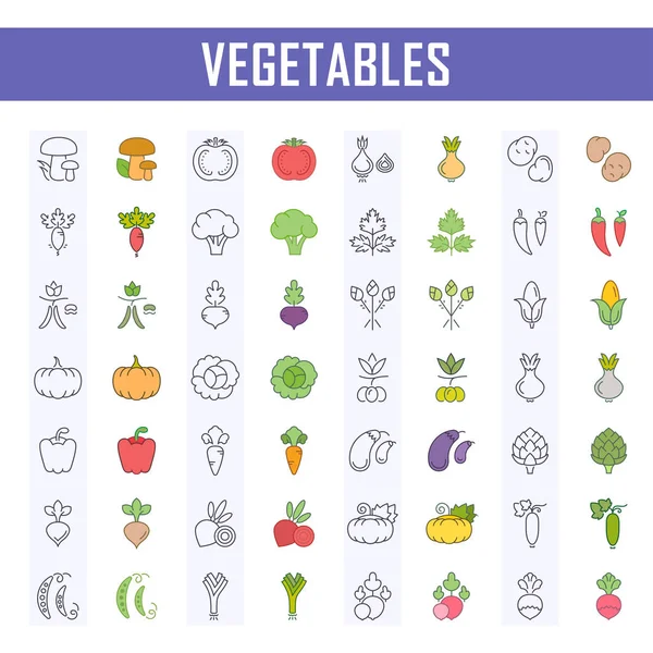 Illustration vectorielle de légumes sur fond blanc — Image vectorielle