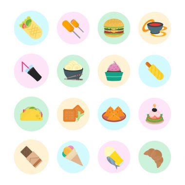 Fast Food vektör çizim ayarla