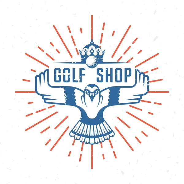 Vector Retro Ilustração do emblema de golfe —  Vetores de Stock
