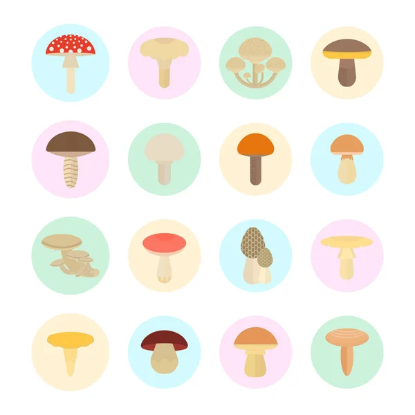 Ilustracja wektorowa zestaw grzybów — Wektor stockowy