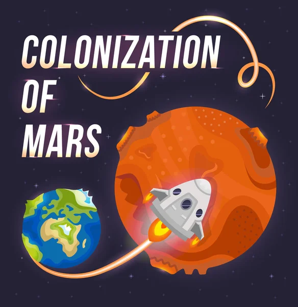 Plakát kolonizace Marsu — Stockový vektor