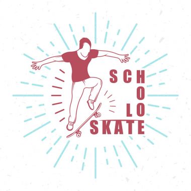 Kaykay rozet vektör Retro çizim