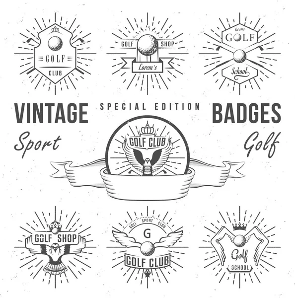 Набор логотипов, этикеток и эмблем для гольфа — стоковый вектор