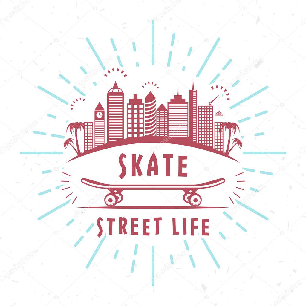 Vector skateboarding logos or emblem. Template for country club, rent, shop and tournaments.