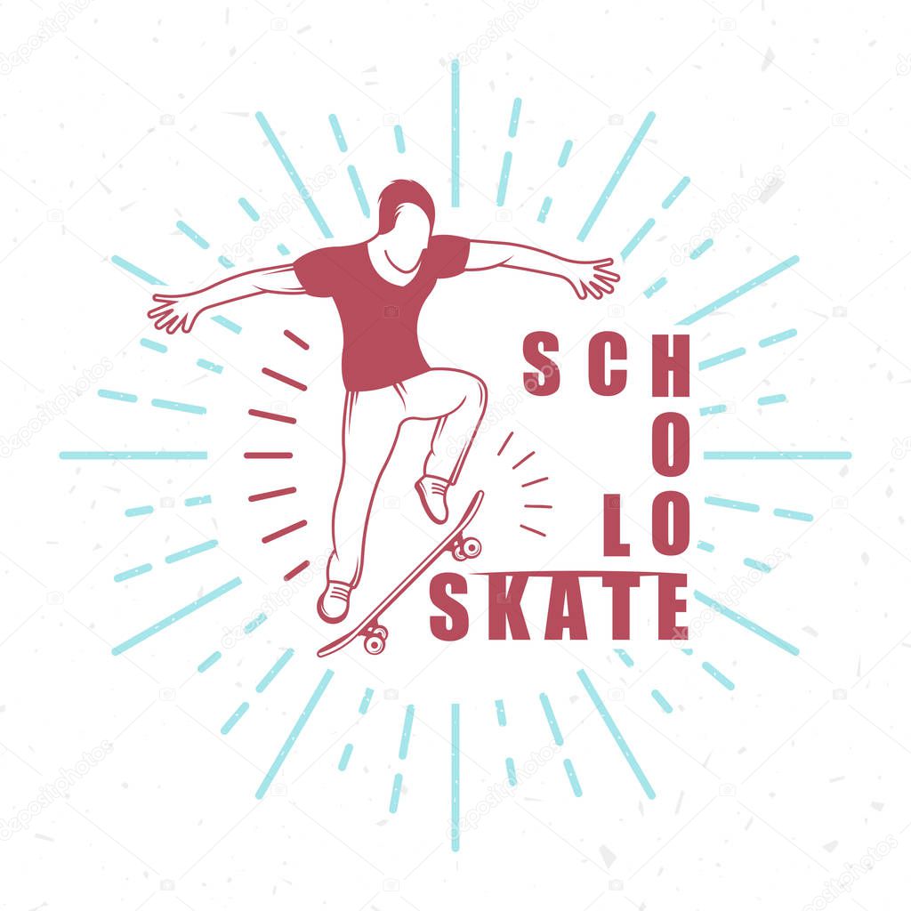 Vector skateboarding logos or emblem. Template for country club, rent, shop and tournaments.