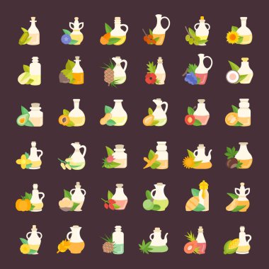 Yağların vektör düz Icons set