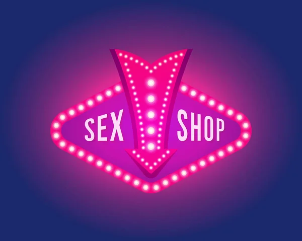 Seks Shop açık metin ile Retro tabela — Stok Vektör