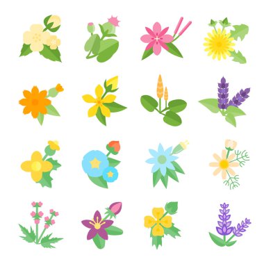 Otlar vektör düz Icons set