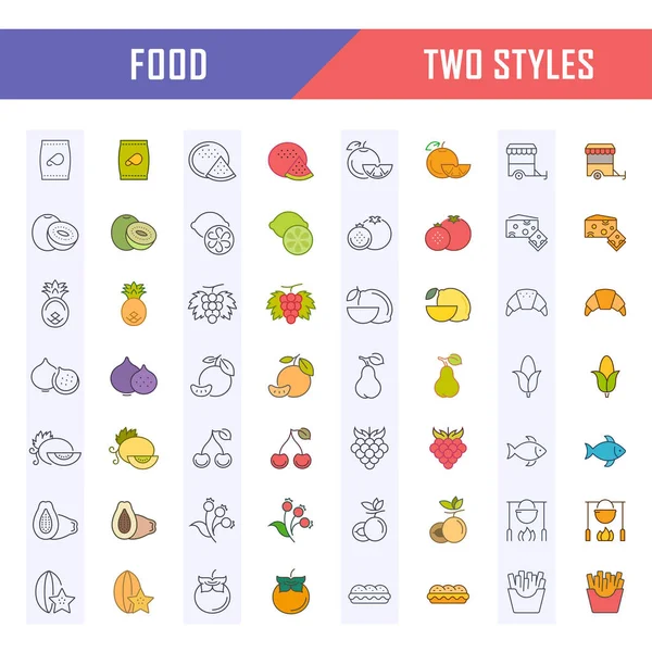 Set Line Iconos Alimentos — Archivo Imágenes Vectoriales